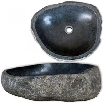 VidaXL Oval Basin River Stone (45-53)x(34-41) cm