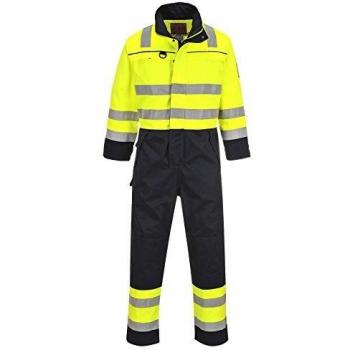 Portwest FR60YNRM Hi-Vis Multi-Norm Coverall, Regular, Size: Medium, Yellow/Navy