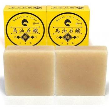 Pferdeöl-Gel‑Soap “Plus for Planning” – 90 g × 2 Packung, aus Japan, kalt hergestellt, trockenes & sensibles Hautgefühl, gelb