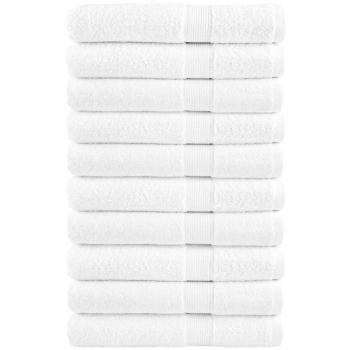 Set di Asciugamani per Sauna SOLUND 10 pz Bianchi 80x200cm 600gsm