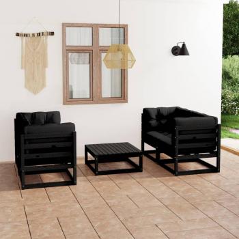 VidaXL 5‑Piece Patio Lounge Set with Cushions – Natural Pinewood