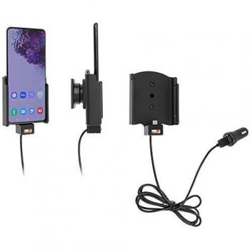 Soporte Brodit para carga activa de Samsung Galaxy S20 Plus con adaptador de mechero