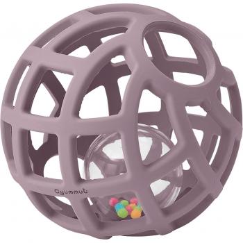 Cyummut Bal en siliconen Premier educatieve knuffelbal voor baby (roze asblauw, hoorbare klapper)