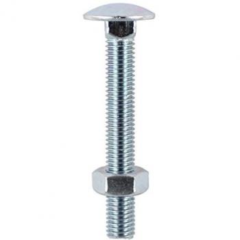 Zinc Plated M8 Coach Bolts and Nuts 70mm Pack of 50