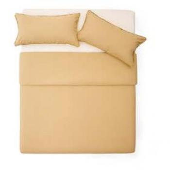 Funda nórdica y fundas de almohada Sifinia 100% algodón percal mostaza cama 150 cm