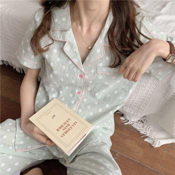 Ensemble de nuit en coton pour femmes, pyjama floral et peignoir violet