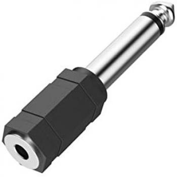 Hama 00205195 Adaptateur Audio 3,5 mm Femelle → 6,3 mm Mâle Noir Argent