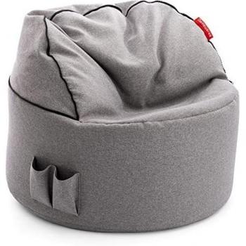 GAMEWAREZ Morph Light Samt Sitzsack – 3-in-1 Gaming-Sitzsack mit Rückenlehne, Gaming-Sitzhocker und Fußteil zum Zocken, praktische Seitentasche zur Aufbewahrung, robust, Made in Germany, rot