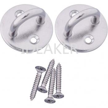 M6 304 Stainless Steel Round Pad Eye Plate for Sail Shade (2 Pcs)