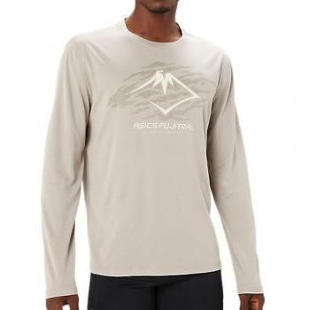 Camiseta ASICS Fujitrail Logo manga larga color beige