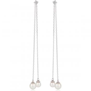 Boucles Argent 'Sissi' con Perlas Blancas de 5-6 mm