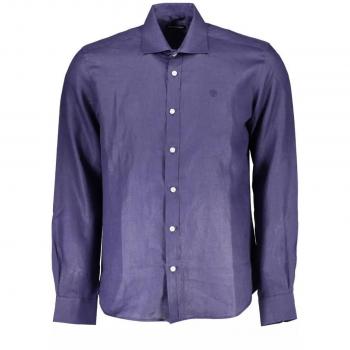 North Sails Herrenblaues Langarmhemd Regular Fit, italienischer Kragen