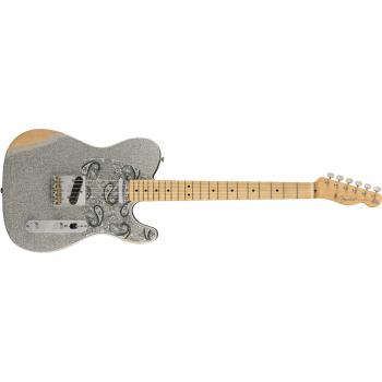 Fender Brad Paisley Road Worn Telecaster Guitar, Maple Fingerboard, Silver Sparkle