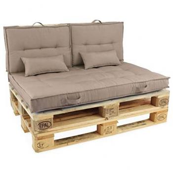 Pack de mobilier extérieur palettes taupe