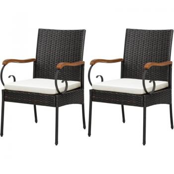Set Jardín Ratan Premium: 2 sillas, marco metálico, cojín cremallera