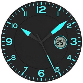 Horloge FISHTEC ® 25 CM avec Température pour Salon