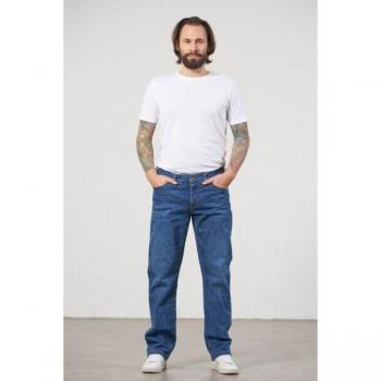 Feuervogl „Milo“ Straight Cut Bio‑Denim Hose – Mittelblau, 33/32