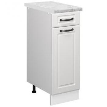 Meuble bas R-Line 30 cm en Blanc Campagne avec marbre