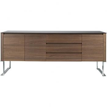 Angel Cerda Black‑Top Walnut Sideboard