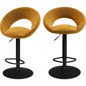Rendez‑vous Décor Chaises Bar Velours Jaune Curry – Duo