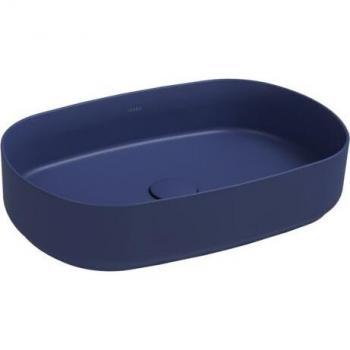 Ceramica Ovale Blu Opaco: Lavabo Base a Forma Circolare