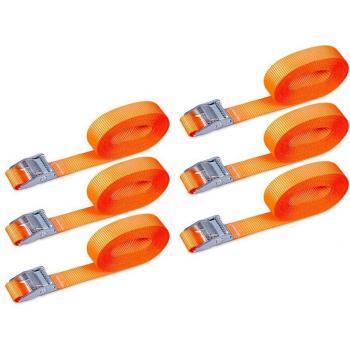 6pcs 3 Meter Car Tie-Down Straps with Ratchet
