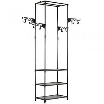 VidaXL Garment Rack Steel and Non-woven Fabric 55x28.5x175 cm Black