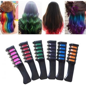 6 pcs Hair Coloring Chalk Combs for Temporary Use