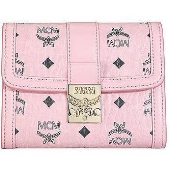 MCM Tracy Pink Small Trifold Wallet