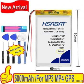 5000mAh 606090 Lithium-Ionen-Batterie für GPS, MP4, Kamera, Powerbank, Tablet, elektronische Spielzeuge und DVD + Geschenk