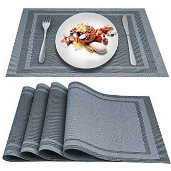 Artisan Silver Grey Placemats, Washable & Heat‑Proof