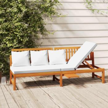 Natural Wood Acacia Daybed and Ottoman
