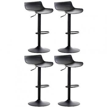 Juego de taburetes de bar Aveiro con asiento negro