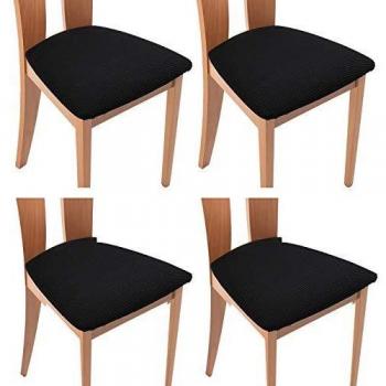 Housses de siège de chaise TIANSHU 4 pièces Noir