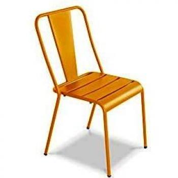 Sedia bistrot in metallo giallo
