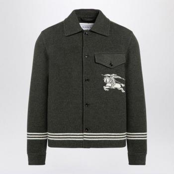 Burberry Men's Green Wool Jacket, EKD, Size M