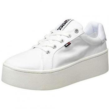 Tommy Jeans Damen Flatform Sneaker, Weiß, 42 EU Größe