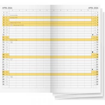Countdown‑Kalender Brunnen 2026 – Monatsersatz 746, 8,7 × 15,3 cm, 2 Seiten pro Monat