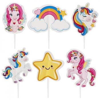 Gâteau Licorne : 30 Pics décoratifs multicolores
