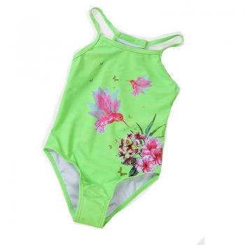 Traje de baño floral verde neón para mujer y niña pequeña
