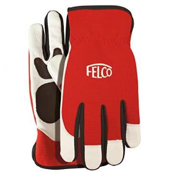Felco Gants de travail en cuir rouge et blanc – Taille Large (702L)