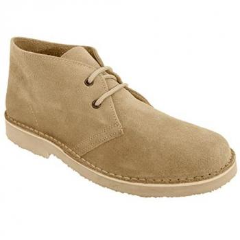 Roamers Men's Camel Real Suede Unlined Round Toe Desert Boots