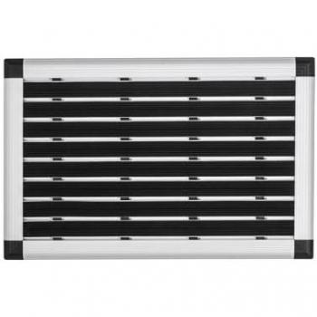 Floortex Doortex® Alumat Grey Patio Entrance Mat 101.6 cm Wide by 152.4 cm Long with Metallic Frame and ABS Corners