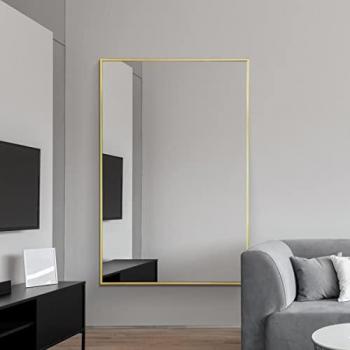 MirrorOutlet Gold Metal Edge Wall Mirror 47 X 31