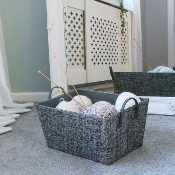 Grey Urban Rectangular Paper Storage Basket