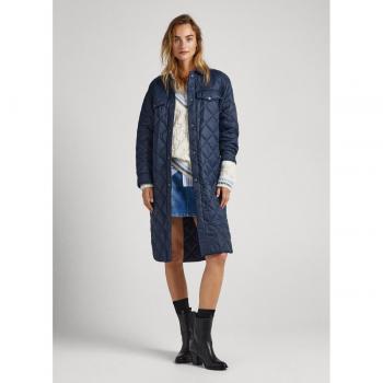 Pepe Jeans Plumífero Casual XS Mar Navy con Cinturón Guateado