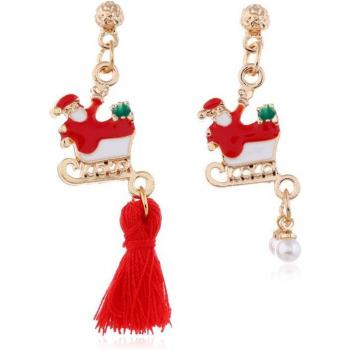 Pendientes de amor con bola de pelo de nieve