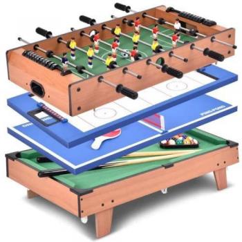Table récréative 4 en 1 : baby-foot, billard, ping-pong, hockey