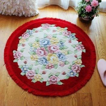 Tapis de salle de bain rond imprimé floral