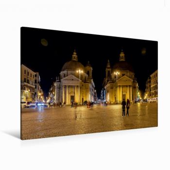 Calvendo 120 x 80 cm Leinwand Druck Piazza del Popolo – Handgefertigt